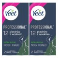 VEET Professional Plastry Z Woskiem Do Depilacji Skóra Sucha  2x 12 szt