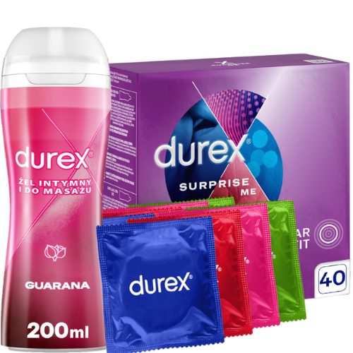 DUREX prezertwatywy Surprise  40  i  Żel intymny Guarana 200 ml